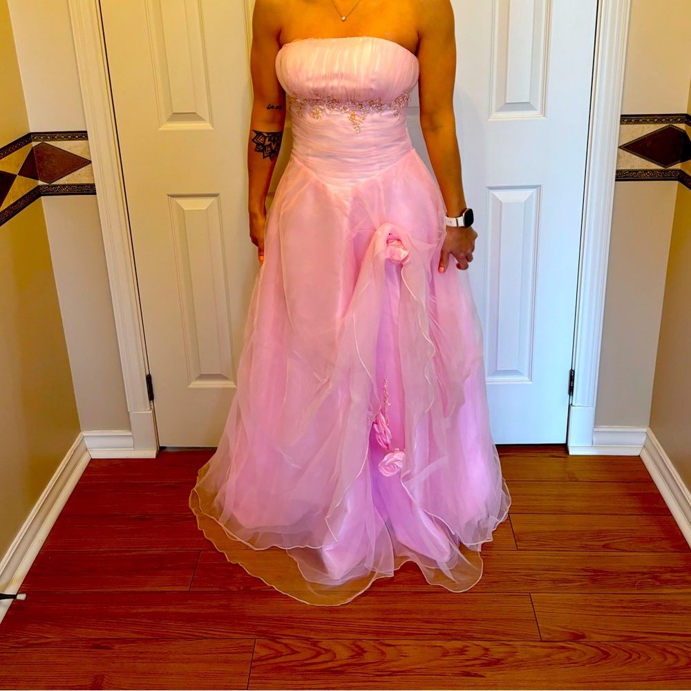 Baby pink prom dress